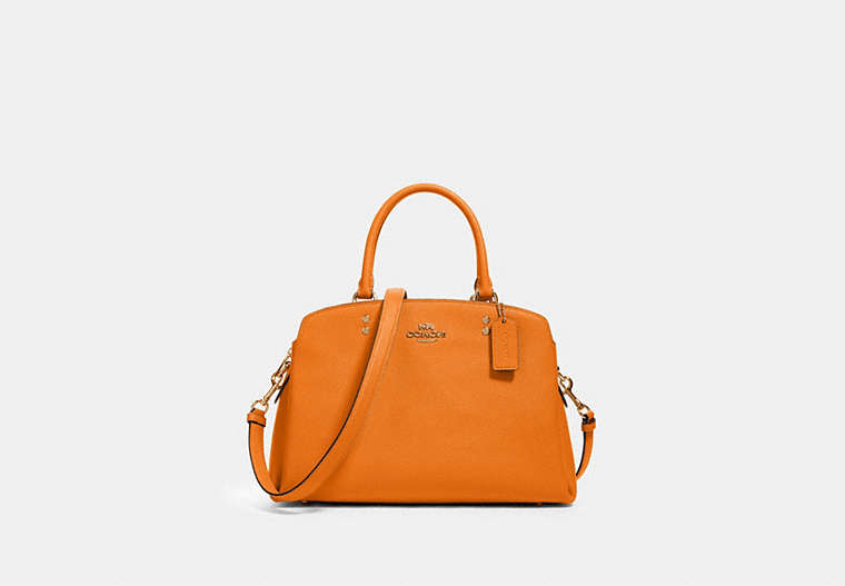 COACH®,LILLIE CARRYALL,Leather,Large,Gold/Sunbeam,Front View