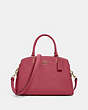 COACH®,LILLIE CARRYALL,Leather,Large,Gold/Rouge,Front View