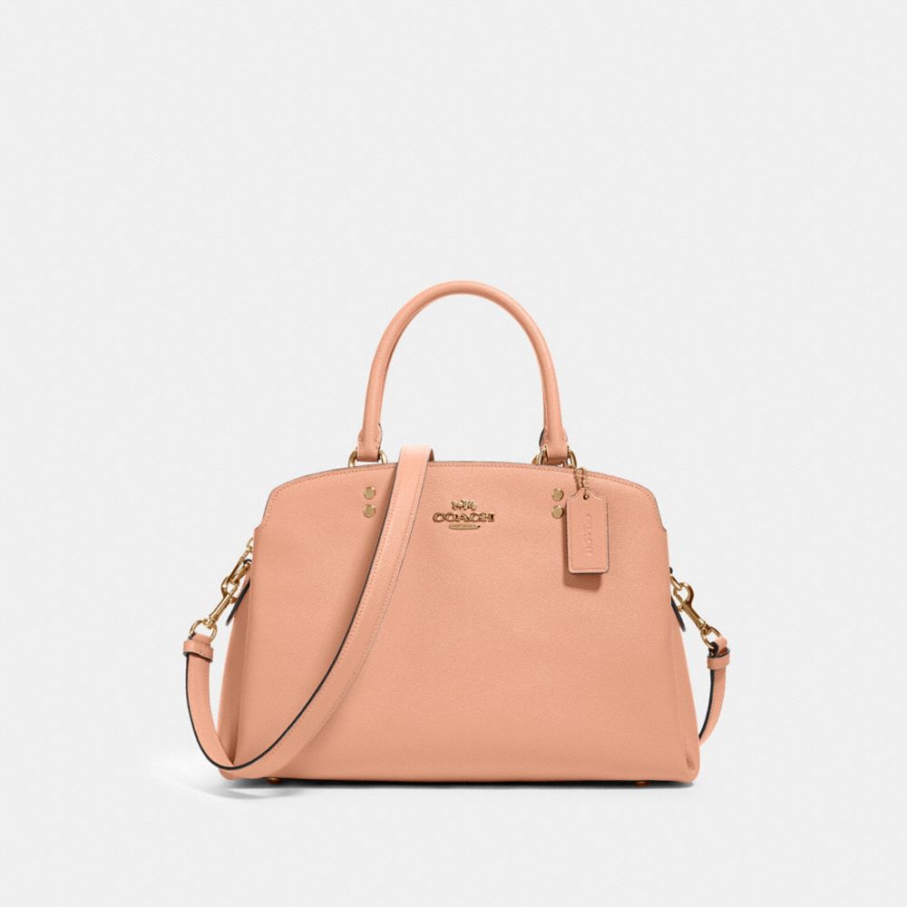 COACH®,LILLIE CARRYALL,Large,Gold/Faded Blush,Front View image number 0