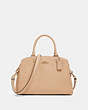 COACH®,LILLIE CARRYALL,Leather,Large,Gold/Taupe,Front View