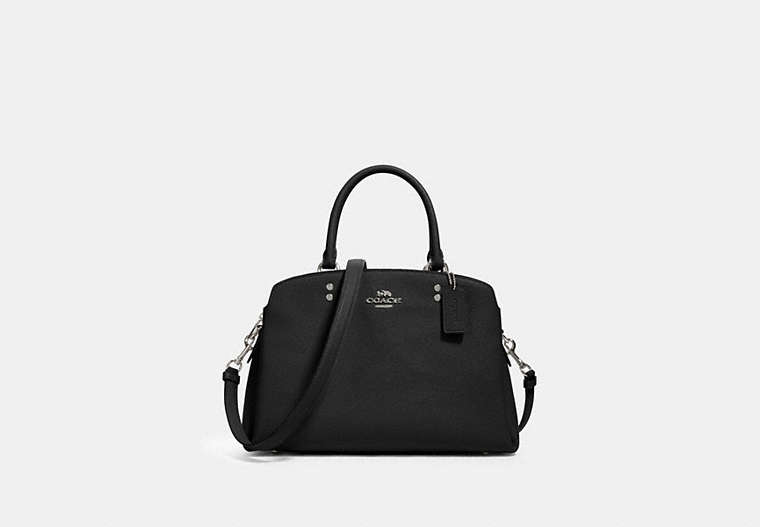 COACH®,LILLIE CARRYALL,Leather,Large,Silver/Black,Front View