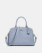 COACH®,LILLIE CARRYALL,Leather,Large,Silver/Mist,Front View