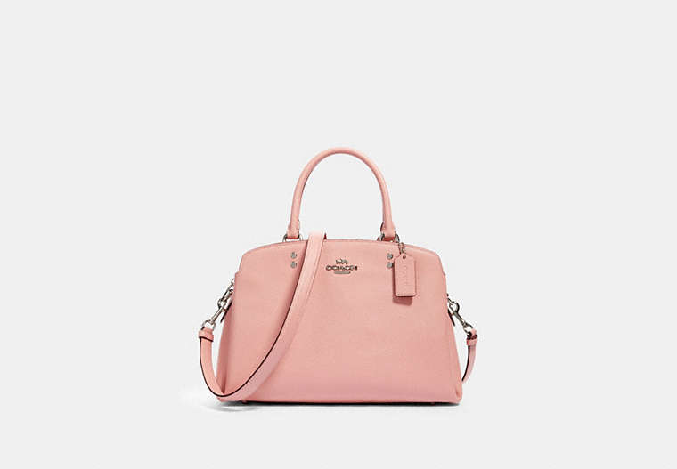 COACH®,LILLIE CARRYALL,Leather,Large,Silver/Light Blush,Front View