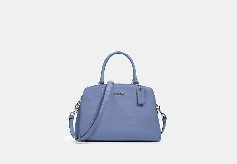 COACH®,LILLIE CARRYALL,Leather,Large,Silver/Periwinkle,Front View