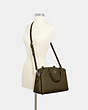 COACH®,LILLIE CARRYALL,Leather,Large,Silver/Cargo Green,Alternate View