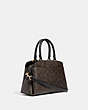 COACH®,MINI LILLIE CARRYALL IN SIGNATURE CANVAS,pvc,Large,Gold/Brown Black,Angle View