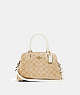 COACH®,MINI LILLIE CARRYALL IN SIGNATURE CANVAS,Large,Gold/Light Khaki Chalk,Front View