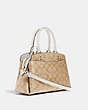 COACH®,MINI LILLIE CARRYALL IN SIGNATURE CANVAS,Large,Gold/Light Khaki Chalk,Angle View