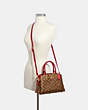 COACH®,MINI LILLIE CARRYALL IN SIGNATURE CANVAS,pvc,Large,Gold/Khaki Electric Pink,Alternate View
