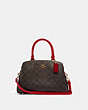 COACH®,MINI LILLIE CARRYALL IN SIGNATURE CANVAS,pvc,Large,Gold/Brown 1941 Red,Front View