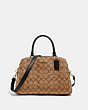 COACH®,LILLIE CARRYALL IN SIGNATURE CANVAS,pvc,Large,Gold/Khaki/Black,Front View