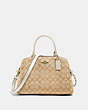 COACH®,LILLIE CARRYALL IN SIGNATURE CANVAS,pvc,Large,Gold/Light Khaki Chalk,Front View
