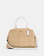 COACH®,LILLIE CARRYALL IN SIGNATURE CANVAS,pvc,Large,Gold/Light Khaki Chalk,Angle View