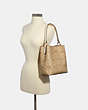 COACH®,TOWN BUCKET BAG IN SIGNATURE CANVAS,Leather,Medium,Gold/Light Khaki Chalk,Alternate View