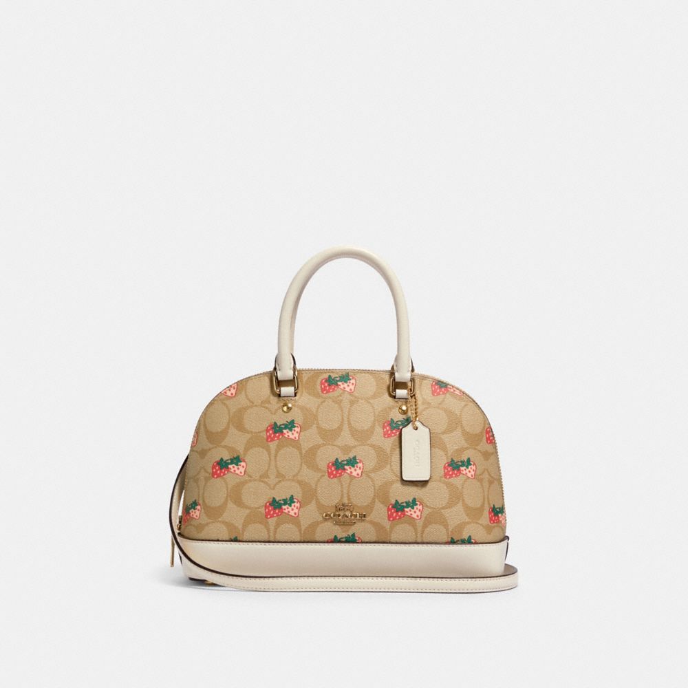 Coach Mini Sierra Satchel in Signature Canvas with Strawberry