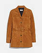 COACH®,SUEDE TRENCH JACKET,Suede,Canyon,Front View