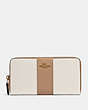 Accordion Zip Wallet In Colorblock With Stripe