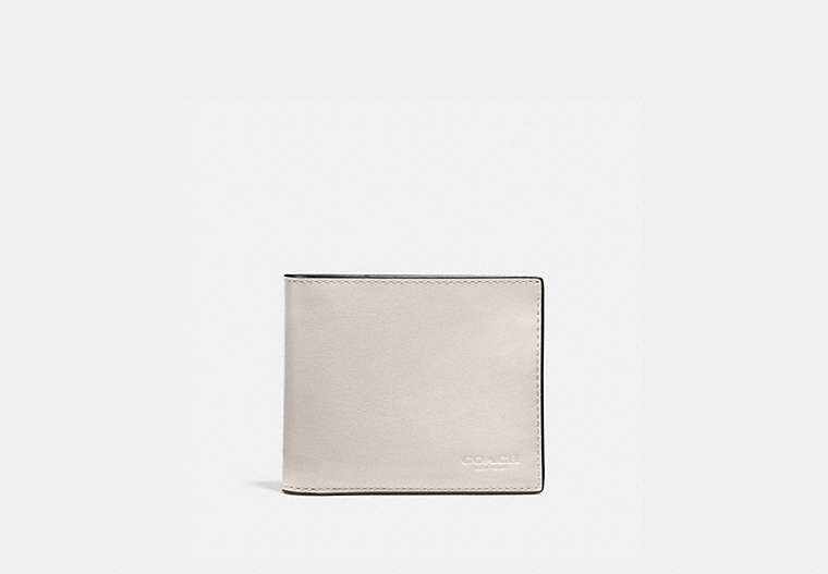 COACH®,3-IN-1 WALLET WITH SIGNATURE CANVAS INTERIOR,Leather,Bone/Chalk,Front View image number 0