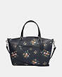 COACH®,PRAIRIE SATCHEL WITH ROSE BOUQUET PRINT,pvc,Silver/Midnight Multi,Front View