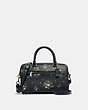 COACH®,ROWAN SATCHEL WITH ROSE BOUQUET PRINT,Silver/Midnight Multi,Front View