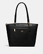 COACH®,PRAIRIE TOTE,Leather,Medium,Gold/Black,Front View