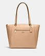 COACH®,PRAIRIE TOTE,Leather,Medium,Gold/Taupe,Front View