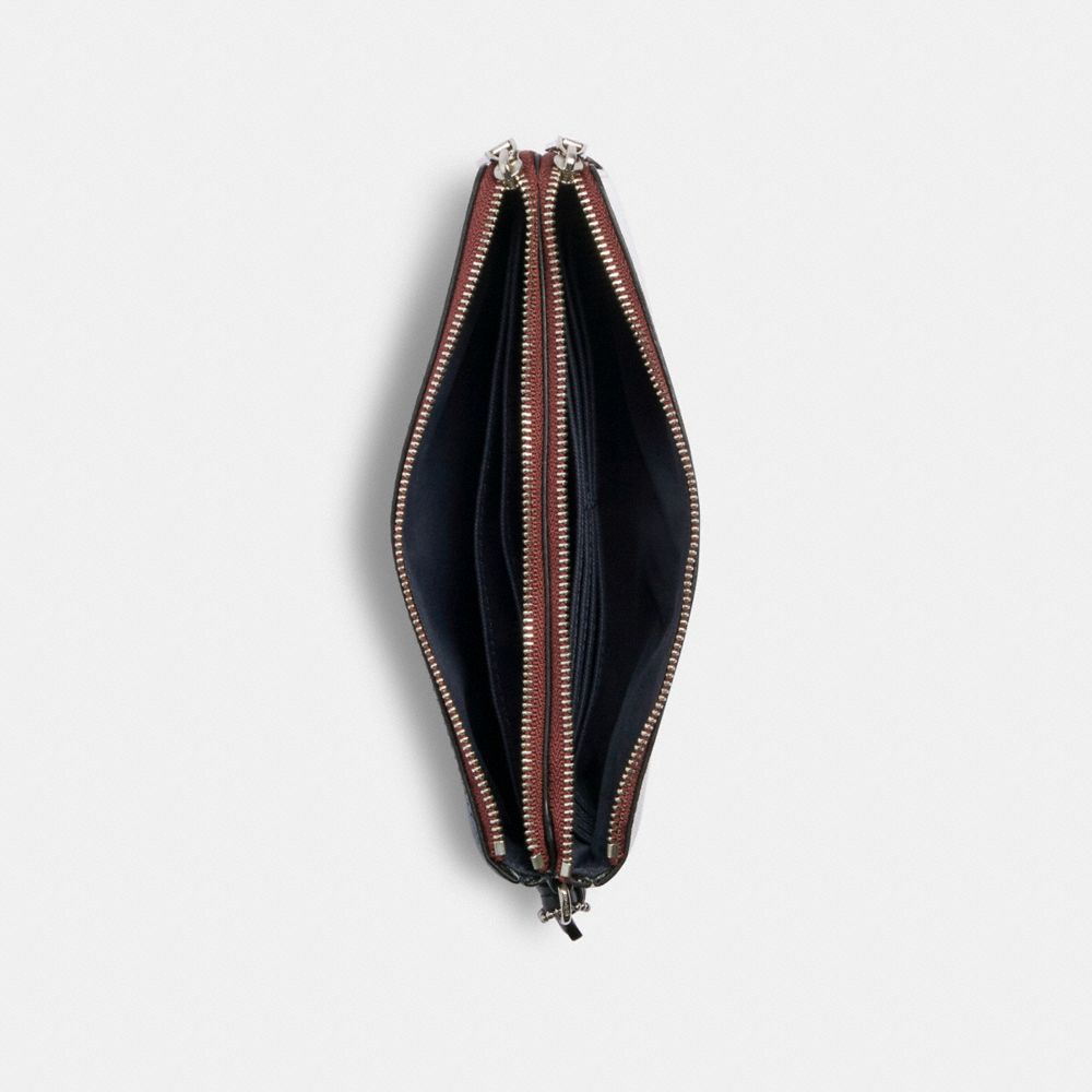 Double Zip Wallet In Blocked Signature Canvas