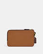 COACH®,DOUBLE CORNER ZIP WRISTLET IN COLORBLOCK,Leather,Small,Im/Ivory/Light Saddle Multi,Back View