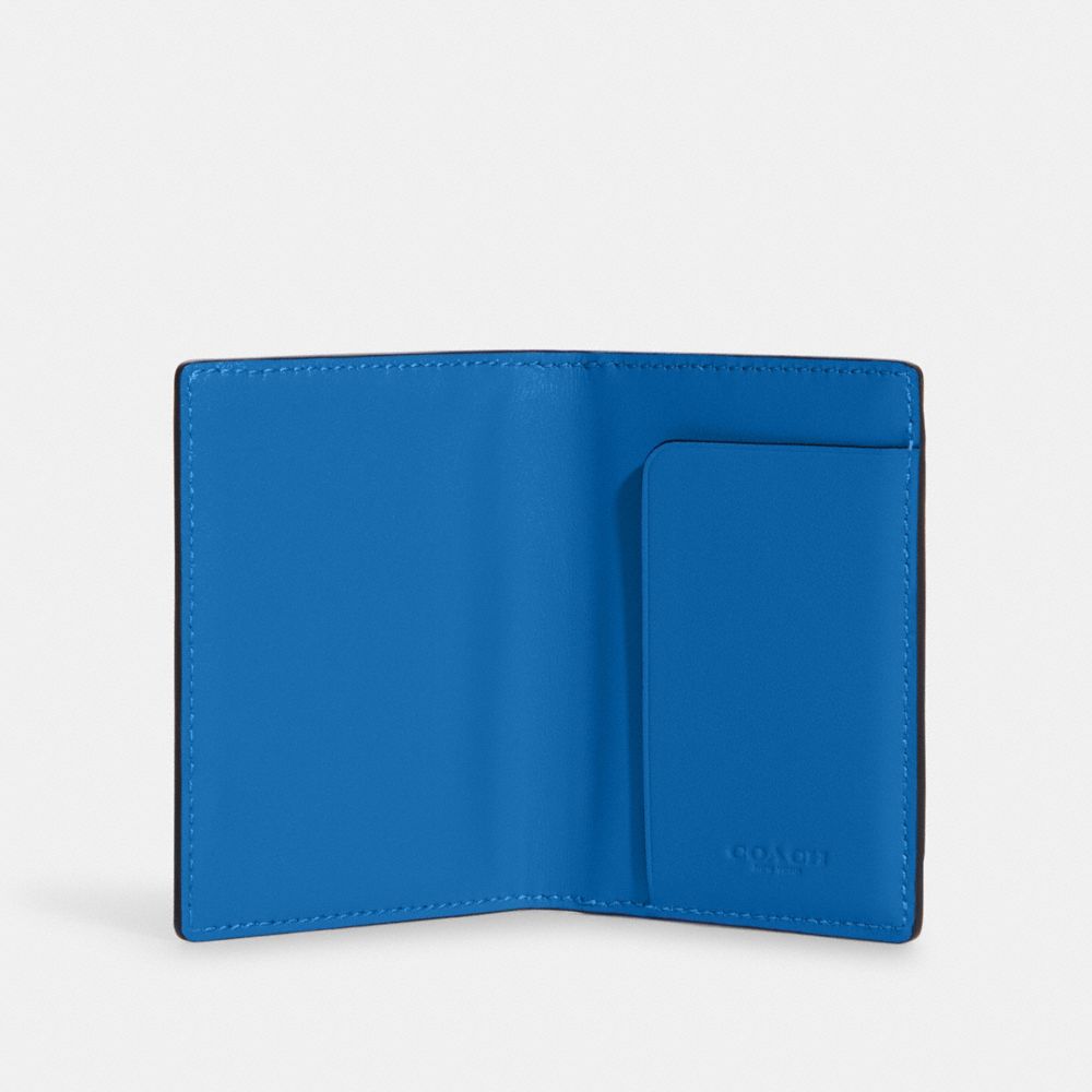 COACH®,Magnetic Card Case In Signature Canvas,,Inside View,Top View