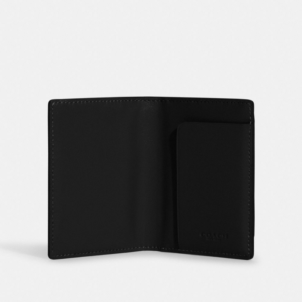COACH®,Magnetic Card Case In Signature Canvas,,Inside View,Top View