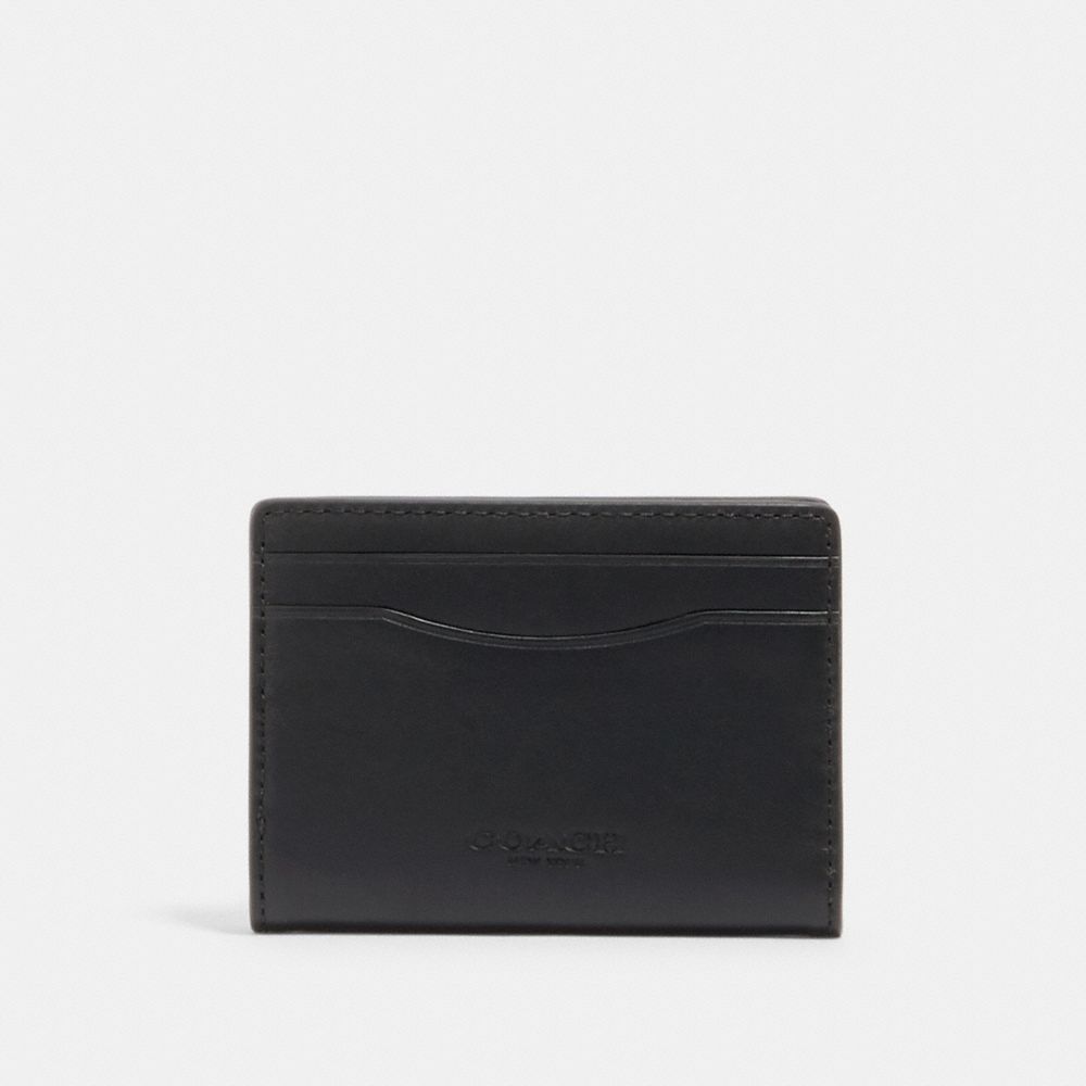 COACH®,MAGNETIC CARD CASE,Gunmetal/Black,Front View