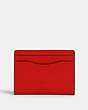 COACH®,MAGNETIC CARD CASE,Leather,Gunmetal/Miami Red,Front View