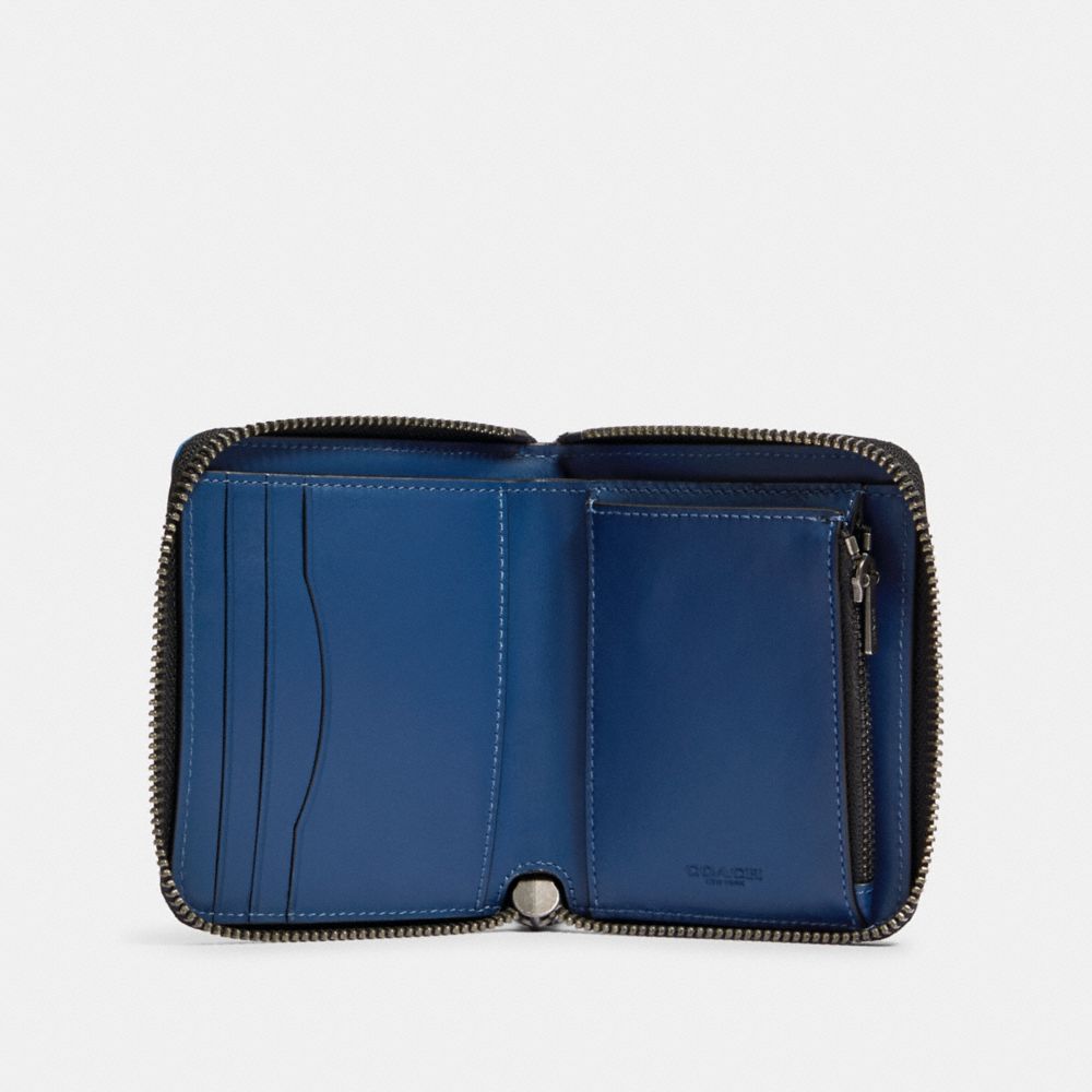 Medium Zip Around Wallet In Signature Canvas With Varsity Stripe