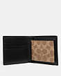 COACH®,3-IN-1 WALLET IN SIGNATURE CANVAS,Signature Coated Canvas/Smooth Leather,Mini,Khaki,Inside View,Top View