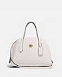 COACH®,LORA CARRYALL 30,Pebbled Leather,Medium,Brass/Chalk,Front View