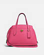 COACH®,LORA CARRYALL 30,Pebbled Leather,Medium,Brass/Confetti Pink,Front View