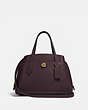 COACH®,LORA CARRYALL 30,Pebbled Leather,Medium,Brass/Oxblood,Front View