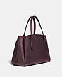 COACH®,LORA CARRYALL 30,Pebbled Leather,Medium,Brass/Oxblood,Angle View