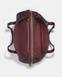 COACH®,LORA CARRYALL 30,Pebbled Leather,Medium,Brass/Oxblood,Inside View,Top View