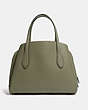 COACH®,LORA CARRYALL 30,Pebbled Leather,Medium,Pewter/Light Fern,Back View