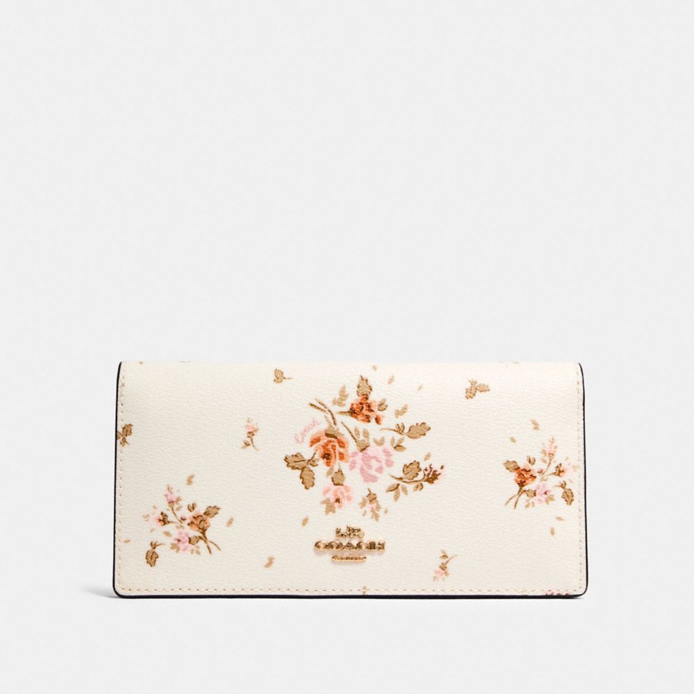 Bifold Wallet With Rose Bouquet Print