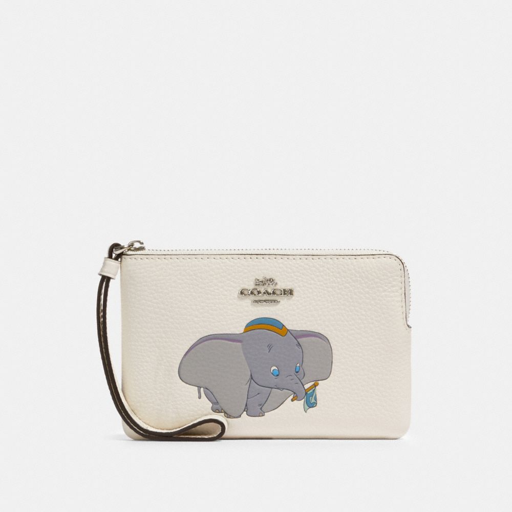 COACH® Outlet | Disney X Coach Corner Zip Wristlet With Dumbo