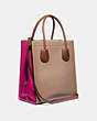 COACH®,CASHIN CARRY TOTE 29 IN COLORBLOCK,Leather,Large,Pewter/Taupe Multi,Angle View