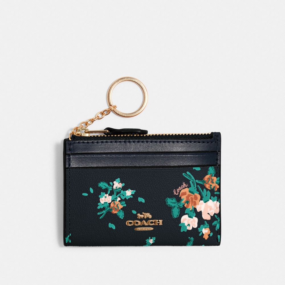 COACH Outlet Mini Skinny Id Case With Rose Bouquet Print