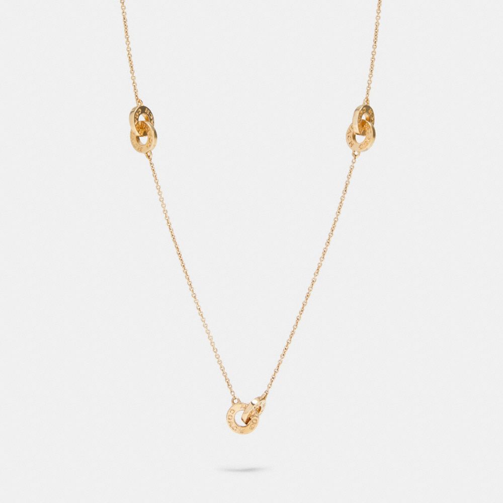 Long collier en cercle ouvert emboîté