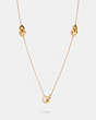 COACH®,INTERLOCKING OPEN CIRCLE LONG NECKLACE,Metal,Gold,Front View