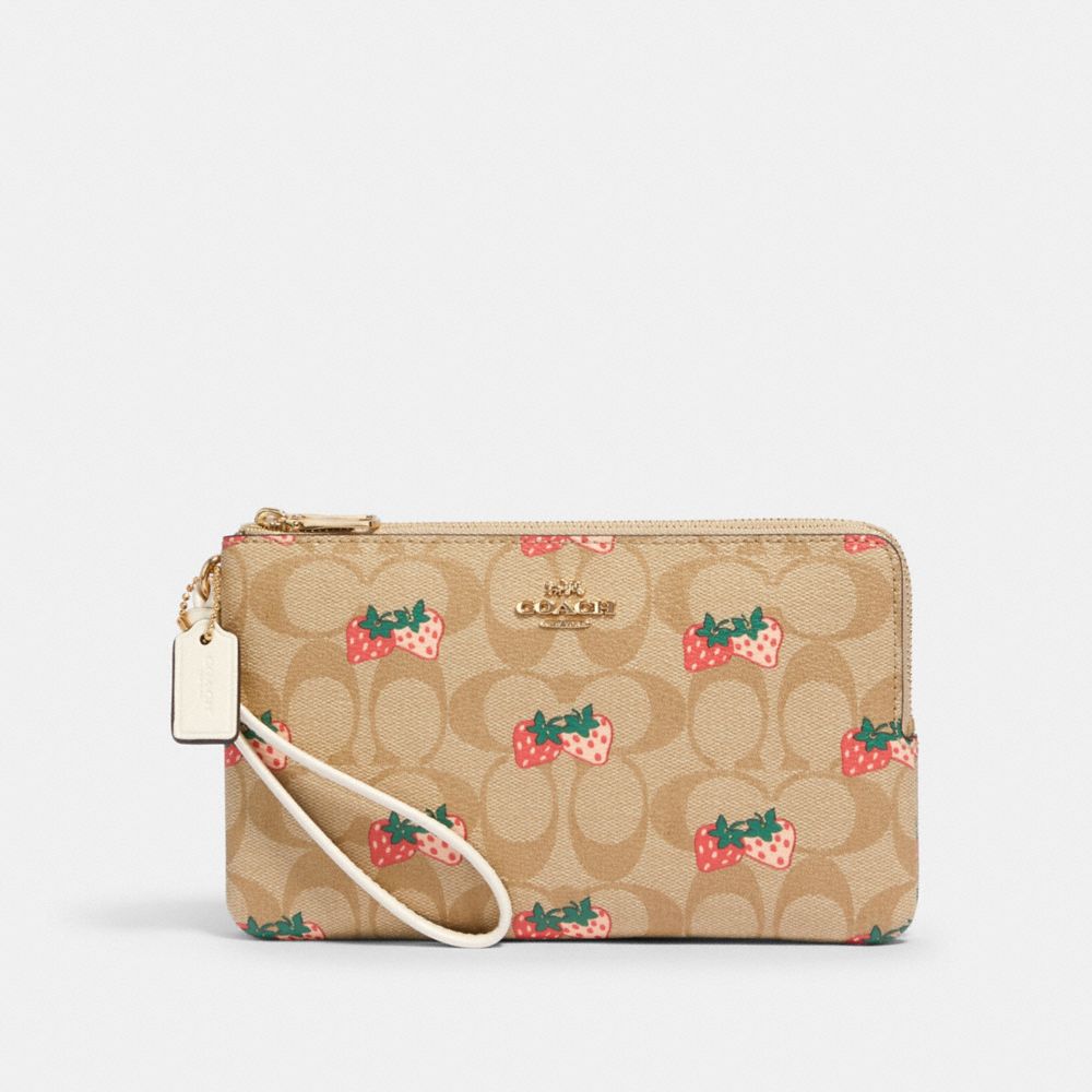 COACH® Outlet | Double Zip Wallet In Signature Canvas With