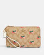 Double Zip Wallet In Signature Canvas With Strawberry Print