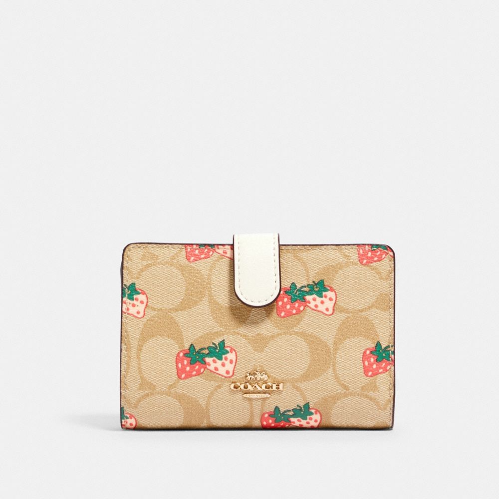 COACH® Outlet | Medium Corner Zip Wallet In Signature Canvas With