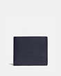 COACH®,3-IN-1 WALLET WITH SIGNATURE CANVAS DETAIL,Pebble Leather/Signature Coated Canvas,Midnight/Charcoal,Front View